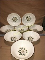 1940s Homer Laughlin magnolia 8 cereal bowls