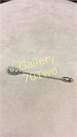 14k white gold antique lapel or hat Stick pin