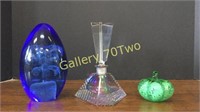 Large iridescent glass perfume bottle with
