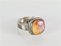 STERLING SILVER RING W COOL STONE