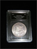 1879 MORGAN SILVER DOLLAR IN HARD CASE