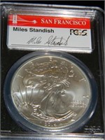SIGNED 2014S SILVER EAGLE MS70