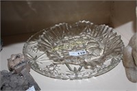 PRESSED GLASS BOWL AND PLATTER