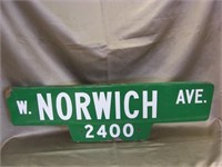 Vintage Double Sided Enameled Street Sign