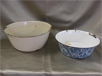 2 Antique Enameled Mixing Bowls