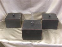 3 Decorative Storage Boxes w/Lids