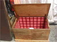 Fabric Lined Wooden Chest