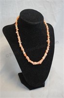 Sterling Clasp Angel Skin Coral Chunky Necklace