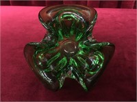 Vintage Green Art Glass Dish