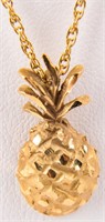 Jewelry 14kt Yellow Gold Pineapple Necklace
