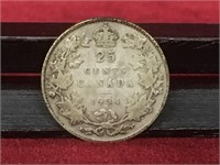 1934 Canada 25¢ Silver Coin