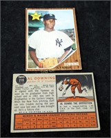2 Al Downing 1962 Rookie # 219 Baseball Cards