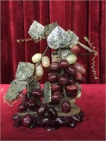 Vintage Jade & Marble Grape Display Centerpiece