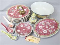 Colorful Oriental Chow Factory Dishes