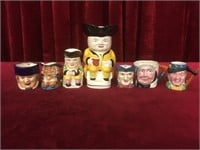 7 Vintage Toby / Character Mugs