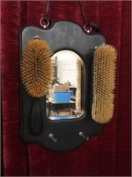 Vintage Shaving / Grooming Mirror w/ 2 Brushes