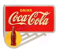 Coca Cola Flange Double Sided Sign c. 1946 RARE