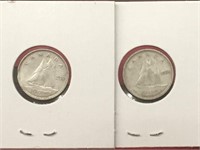 1953 & 1954 Canada 10¢ Coins