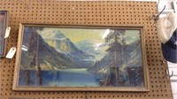 Lake and mountains framed picture