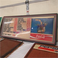 Large Cola-Cola menu board