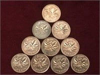 10 - 1968 Canada 1¢ Coins