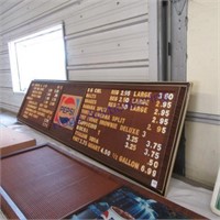 Large Pepsi menu board