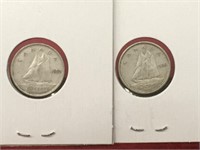 1954 & 1956 Canada 10¢ Coins