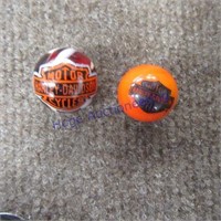 Two Harley Davidson Marbles
