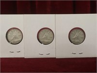 1960, 61 & 62 Canada 10¢ Coins