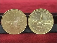 2 - 1992 Canada 125th Anniversary $1 Coins