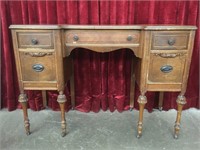 Vintage 5 Drawer Wood Desk