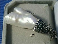 15W- freshwater pearl & crystal pendant -$150