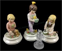 (4) Goebel Hummel Ceramic & Glass Figures