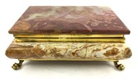 Art Deco Style Onyx Stone Trinket Box