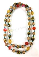 Murano Millefiori Art Glass Bead Necklace