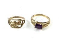 (2) 10k Gold Rings