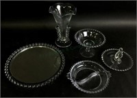 Assorted Candlewick Glass W/ Mirrored Vanity Tray