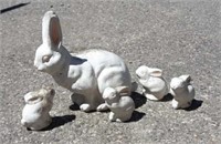 Lot Of Cement Bunny Figures