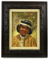 Gertrude Rust Oil On Board Portrait