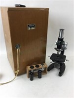 Vintage Lafayette 99-7040wx Microscope W/ Case