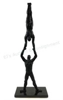 Brutalist Bronze Gymnasts Sculpture