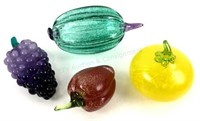 (4) Kosta Boda Art Glass Fruit