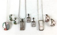 (3) Sterling Silver Necklace & Earrings Suites