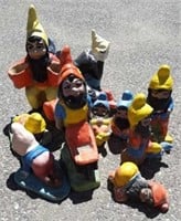Lot Of Various Cement Garden Gnome Figures