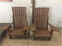 Pair Of Wood  Adirondack Chairs