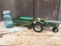 Antique John Deere Tractor & trailer toy