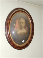Antique Oval Pictures & Frame
