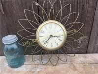 United Brass sunburst retro clock