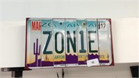 Sign, wooden/license plate zonie