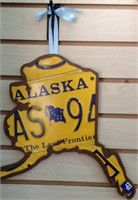 Sign, license plate Alaska state sign